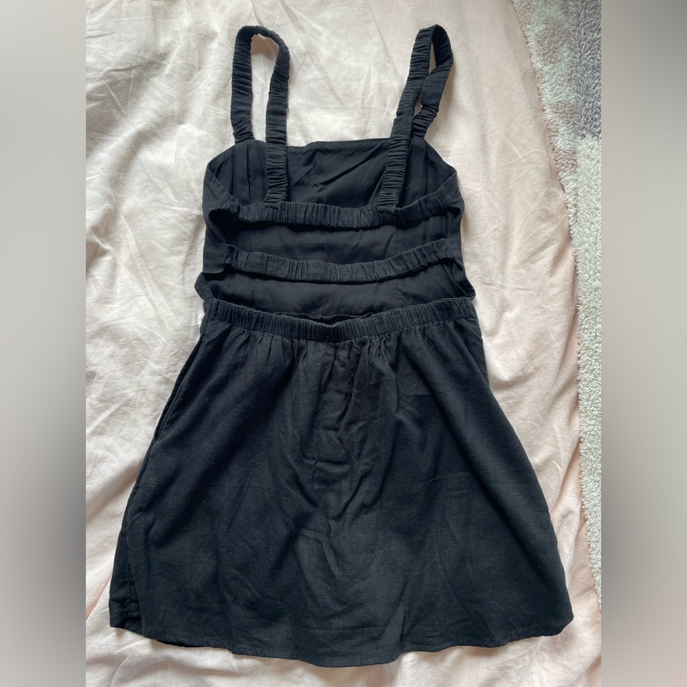 Abercrombie & Fitch Black linen blend open back skort dress - Picture 2 of 6